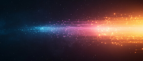 Fototapeta premium A colorful, glowing line of stars that stretches across the sky