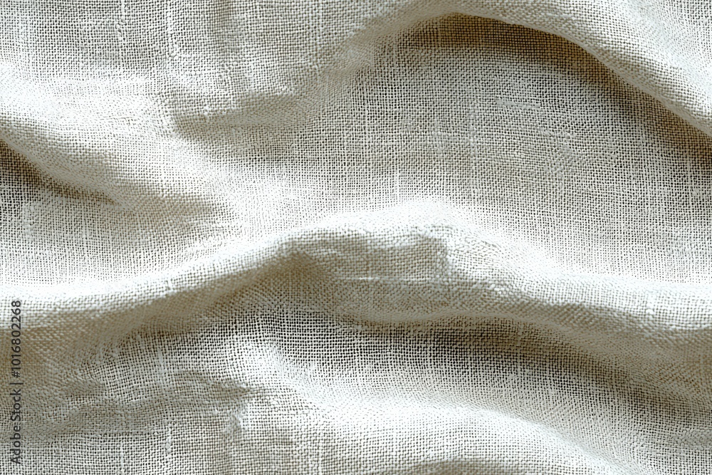 Poster elegant linen fabric texture with soft waves and shadows