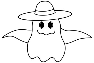 Ghost in Overcoat Coloring Sheet Perfect for Halloween Activities
