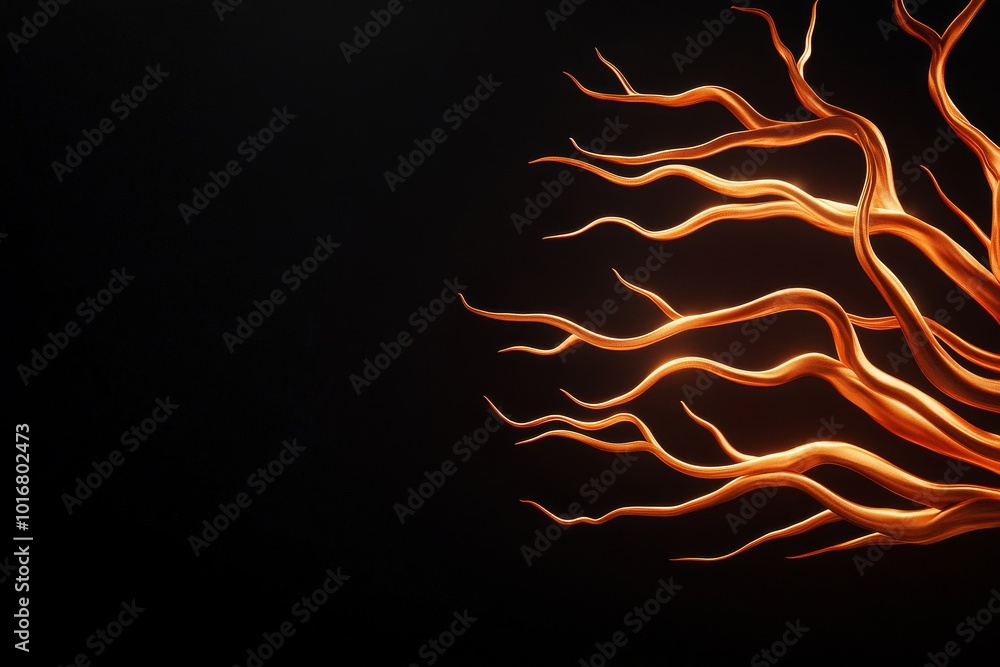 Poster dynamic abstract 3d organic structure with treeinspired branching shapes and natural growth