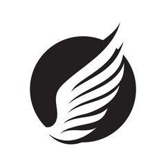 Naklejka premium Wing black logo eagle falcon
