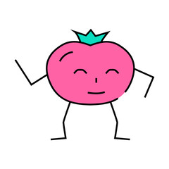 tomato character line icon vector. tomato character sign. isolated symbol illustration