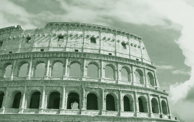 Colosseum in Rome - Flavian Amphitheatre closeup, Italy, Europe.