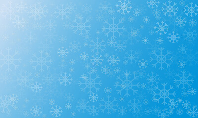 Winter blue background. It's snowing! Snowflakes are falling on a blue background. Vector illustration 
Holiday background or frame for text.