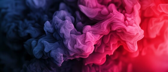  A tight shot of a pastel pink and blue blend against a red and blue backdrop, resembling a smokestack