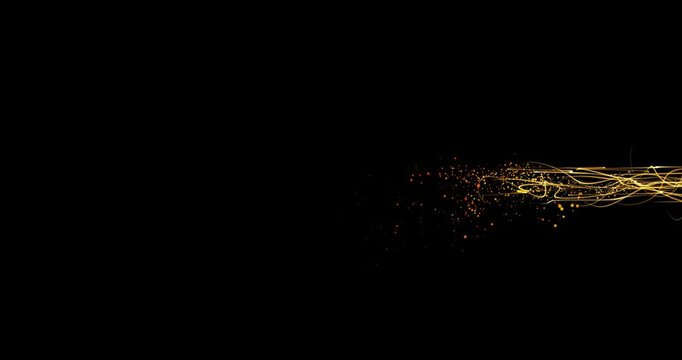 Gold Particle line gliter logo and text reveal animation alpha ready