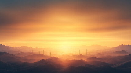 Obraz premium The sky is a mix of orange and pink hues, creating a serene