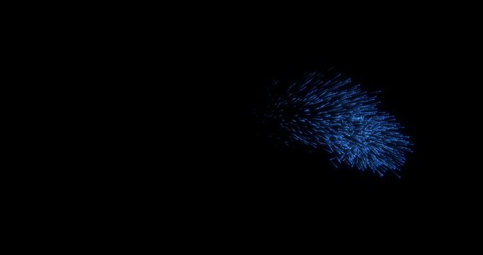Blue Waving particle gliter with blue color for logo and text effect reveal alpha ready