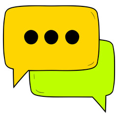 message icon illustration hand drawn isolated vector