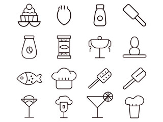 Restaurant vector line icons set. thin sings for restaurant menu.