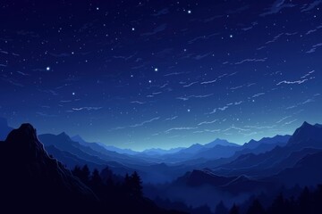 Night sky landscape mountain outdoors.