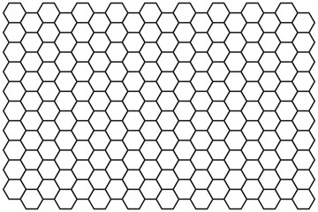 Naklejka premium hexagon geometric pattern. seamless hex background. abstract honeycomb cell. vector illustration. design for the background flyers, ad honey, fabric, clothes, texture, textile pattern