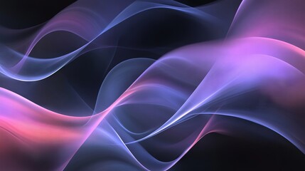 Elegant Colorful Waves in Shades of Black and Purple. AI generated illustration
