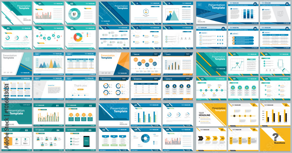 Poster set business presentation design template backgrounds and page layout design for brochure, book, mag