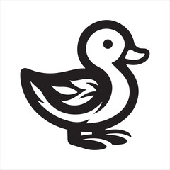 Obraz premium Duckling silhouette vector art illustration