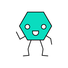 hexagon geometric shape character line icon vector. hexagon geometric shape character sign. isolated symbol illustration