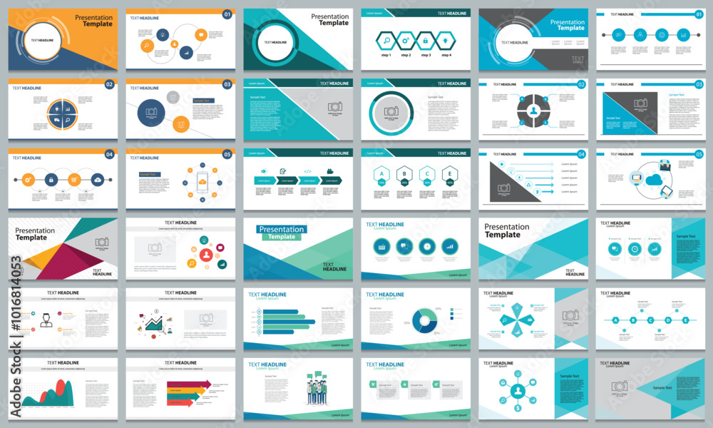 Aufkleber set business presentation design template backgrounds and page layout design for brochure, book, mag