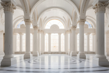 Fototapeta premium Palace interior background columns hall