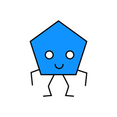 pentagon geometric shape character line icon vector. pentagon geometric shape character sign. isolated symbol illustration