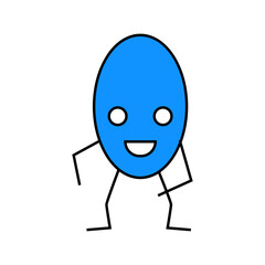 oval geometric shape character line icon vector. oval geometric shape character sign. isolated symbol illustration