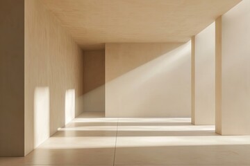 Fototapeta premium Beige room architecture building flooring.
