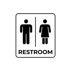 Minimalist Restroom or toilet Icon, Clean and Simple Designs