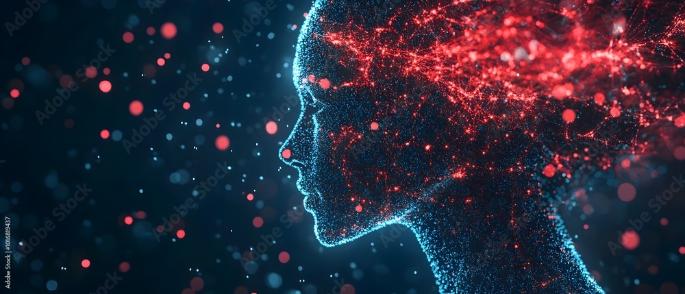Poster mesmerizing abstract motion graphics with dynamic digital effects glowing particles and futuristic l
