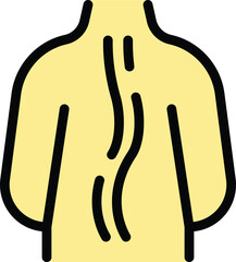 Simple outline icon representing scoliosis, a medical condition affecting the spine