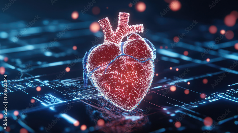 Aufkleber advanced digital heart integrating cutting-edge technology with health systems for enhanced patient 