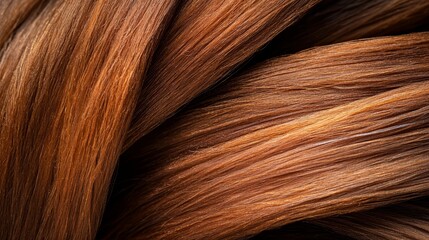 Fototapeta premium A tight shot of textured brown hair layered with light brown dye atop light brown dye