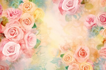 Rose border painting backgrounds pattern.