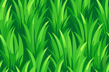 Wide spring banner with grass