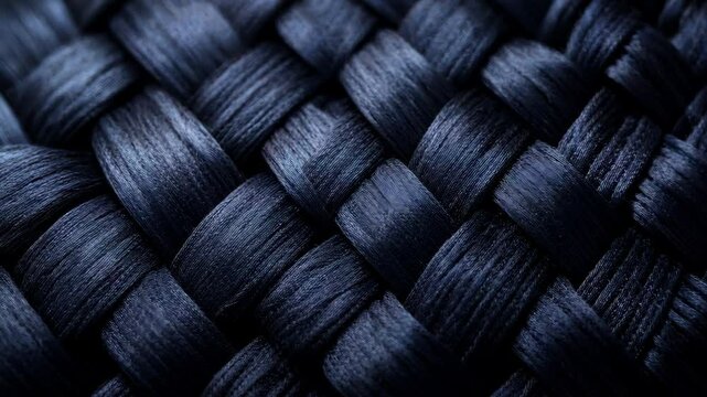 Camera moving over black woven vinyl seat