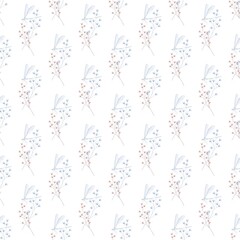 Floral pattern with dragonfly on a white background