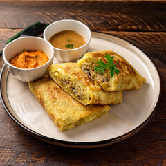 Crispy Murtabak Stuffed with Meat and Eggs