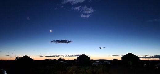 yurt evening silhouette at Dead Horse Point, Utah 
