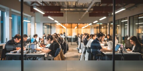 people exercising in office