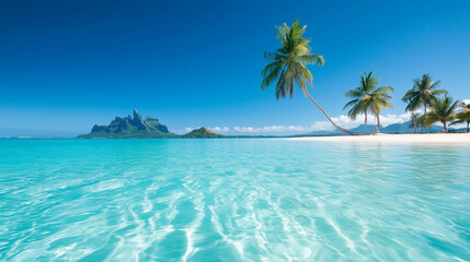 beach with palm trees