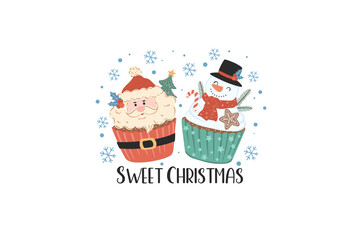 Sweet Christmas, Hand Drawn Christmas Sublimation design