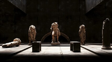 Statues in a museum..