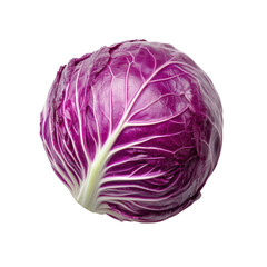 Fototapeta premium Fresh purple cabbage isolated on transparent background
