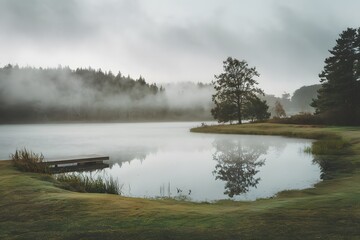 Fototapeta premium morning on the lake