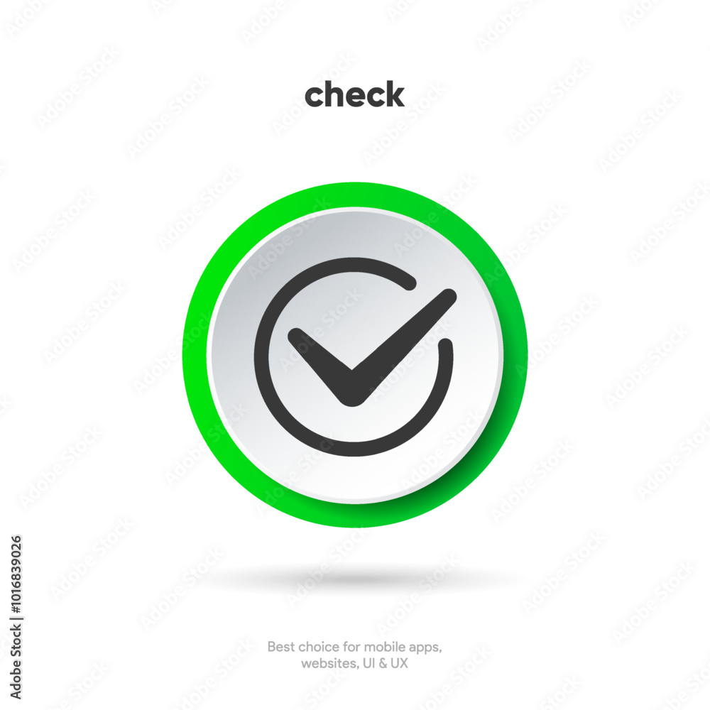 Poster yes or no icon. green tick symbol and red cross sign in circle. checkmark and check icon. approval. 