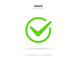 Yes or no icon. Green tick symbol and red cross sign in circle. Checkmark and check icon. Approval. Like and dislike icon. X or approve or deny line art vector icon for apps and websites and ui ux