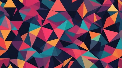 Naklejka premium A geometric background with a dynamic and modern feel. The overlapping triangles in vibrant colors create a visually compelling and abstract pattern