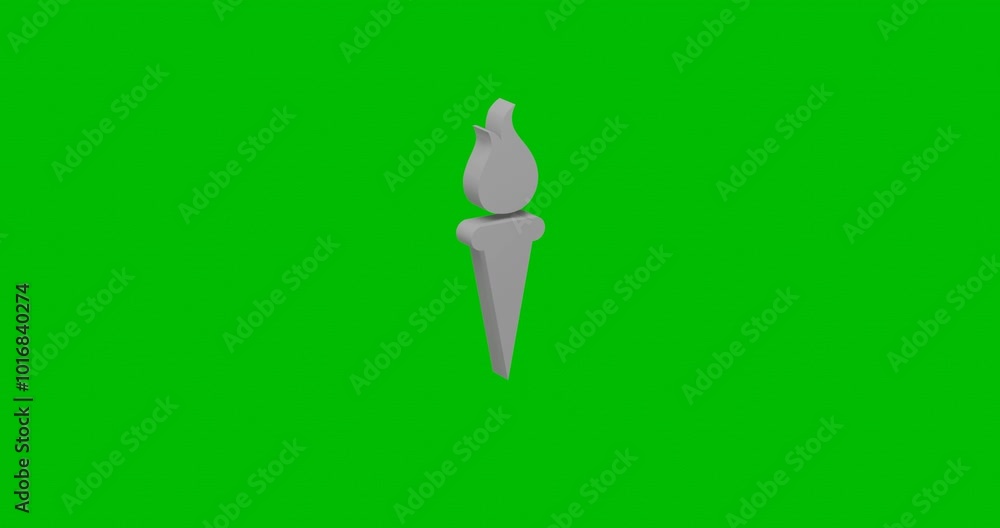 Poster animation of rotation of a white torch symbol with shadow. simple and complex rotation. seamless loo