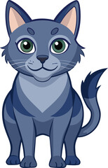 A Russian cat vector art illustration and colorful graphics logo design