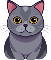 Colorful british cat vector art illustration and graphics logo design