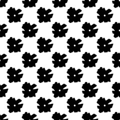 seamless black and white pattern with flowers decoration repeated design symbol icon wallpaper vector illustration 