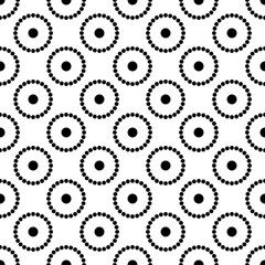 black and white seamless pattern wheel circles repeated design symbol sign gear vector illustration 